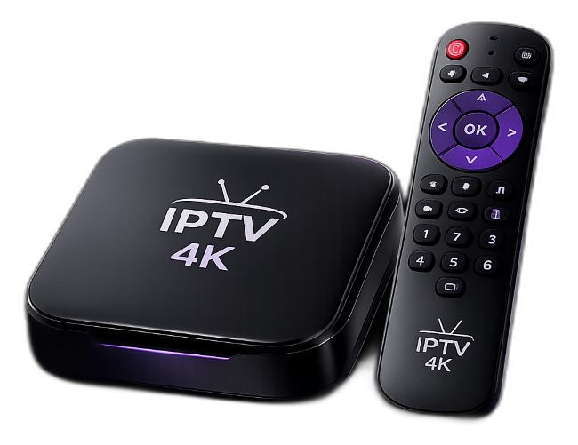 Decoder IPTV 4K Android TV con telecomando — box IPTV Italia